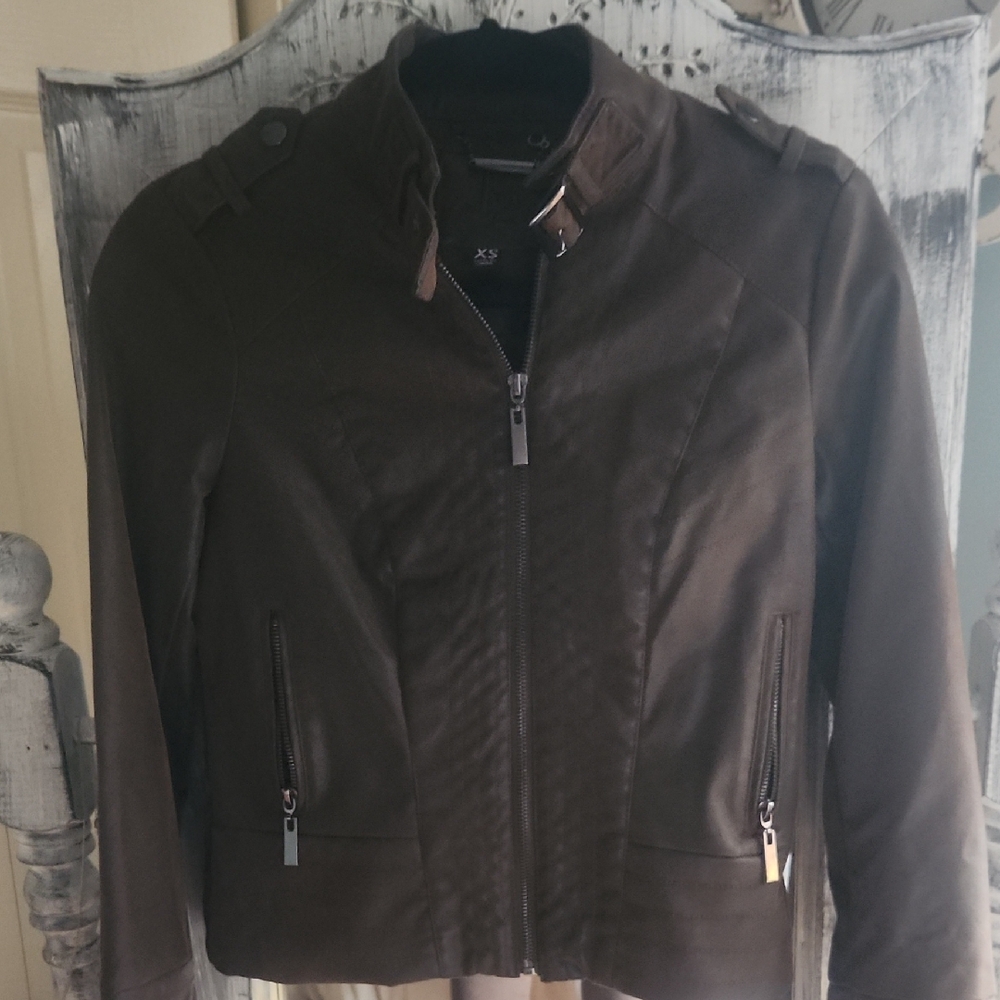 Elegant Brown Bomber Jacket